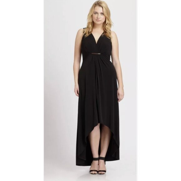Size 2 BOSTON PROPER BLACK HIGH-LOW MAXI DRESS Evening‎ Wedding Special Occasion - Picture 1 of 6